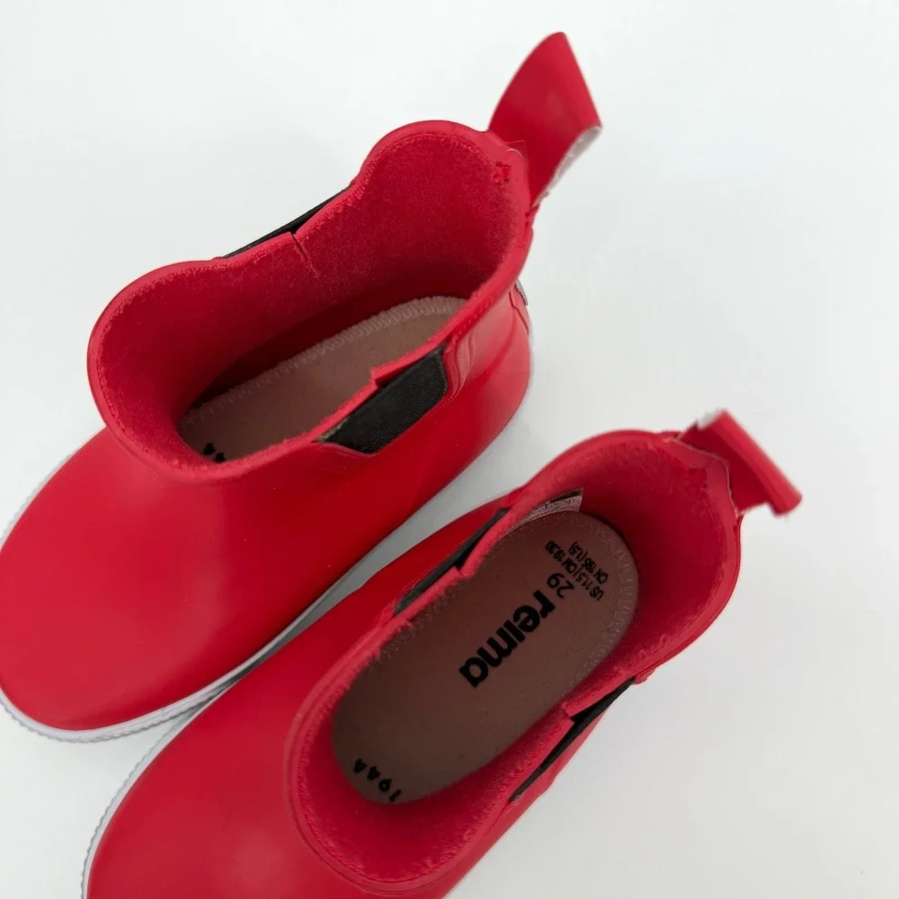 Reima Kid's Red Ankles Rubber Rain Boots Waterproof Sz 11.5